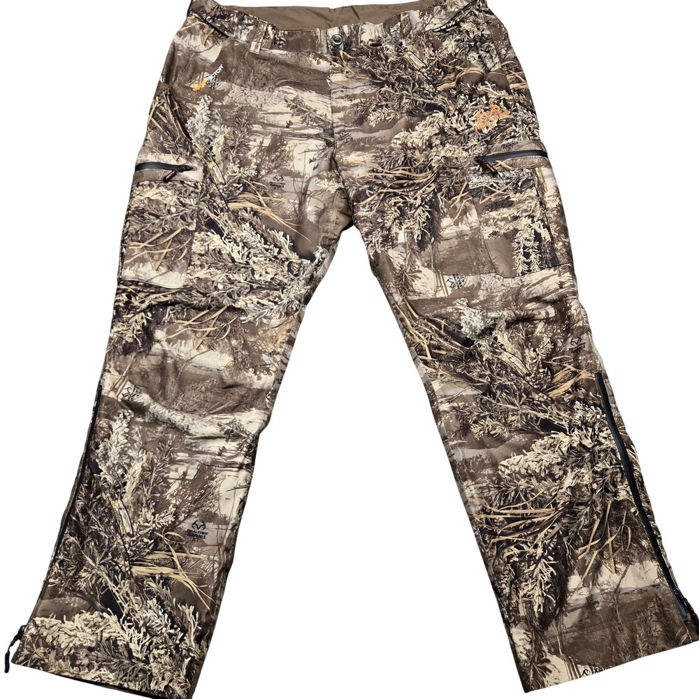 Realtree Pants Mens 52x33 Brown Camouflage Snow Pants Lined Insulated Waterproof